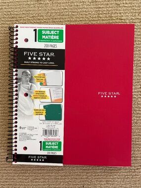 Five Star 1-Subject Quad Ruled Notebook | 200 Pages | New 11" x 9.25"